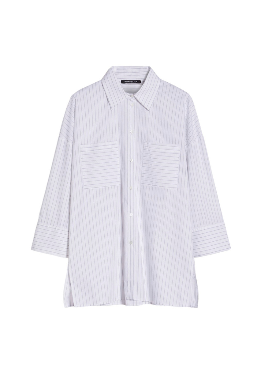 Рубашка CAPPA в полоску|Основной цвет:Белый|Артикул:2411111013 | Фото 1
