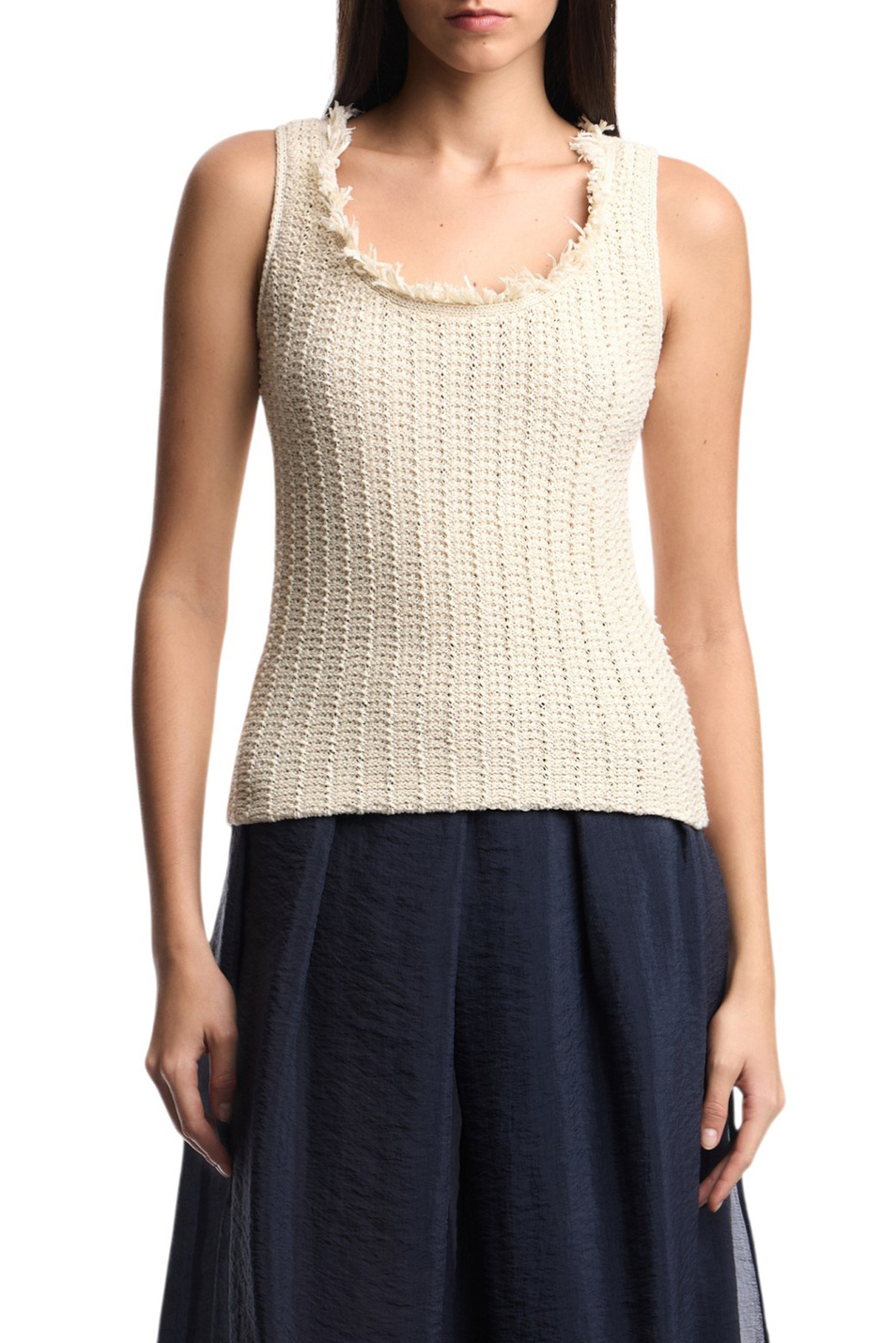 Женский Emporio Armani Топ вязаный с бахромой (цвет ), артикул EW002979-AF22478 | Фото 3