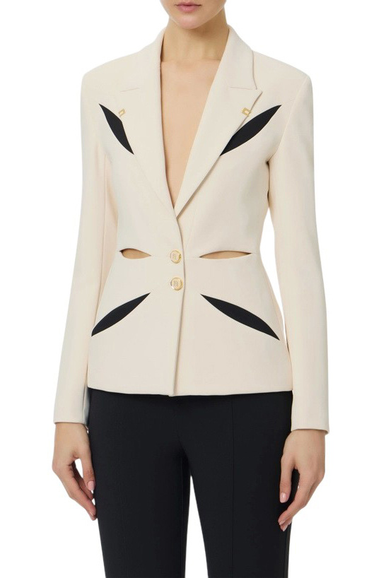 Женский Elisabetta Franchi Пиджак с двухцветными вырезами (цвет ), артикул GI19861E2 | Фото 2