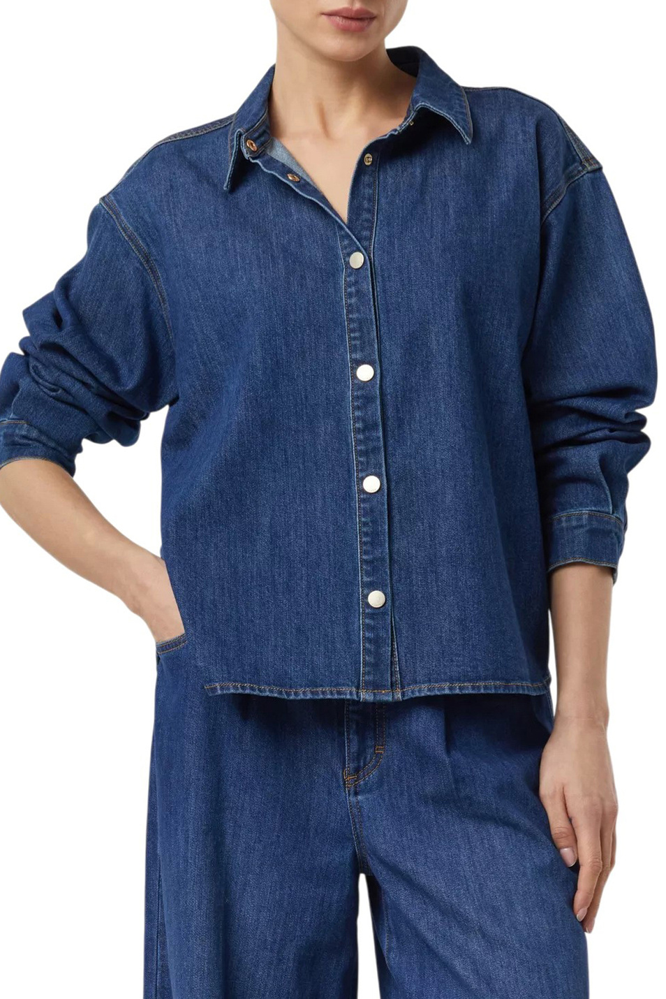 Женский Comma Рубашка джинсовая (цвет ), артикул 2176125 | Фото 3