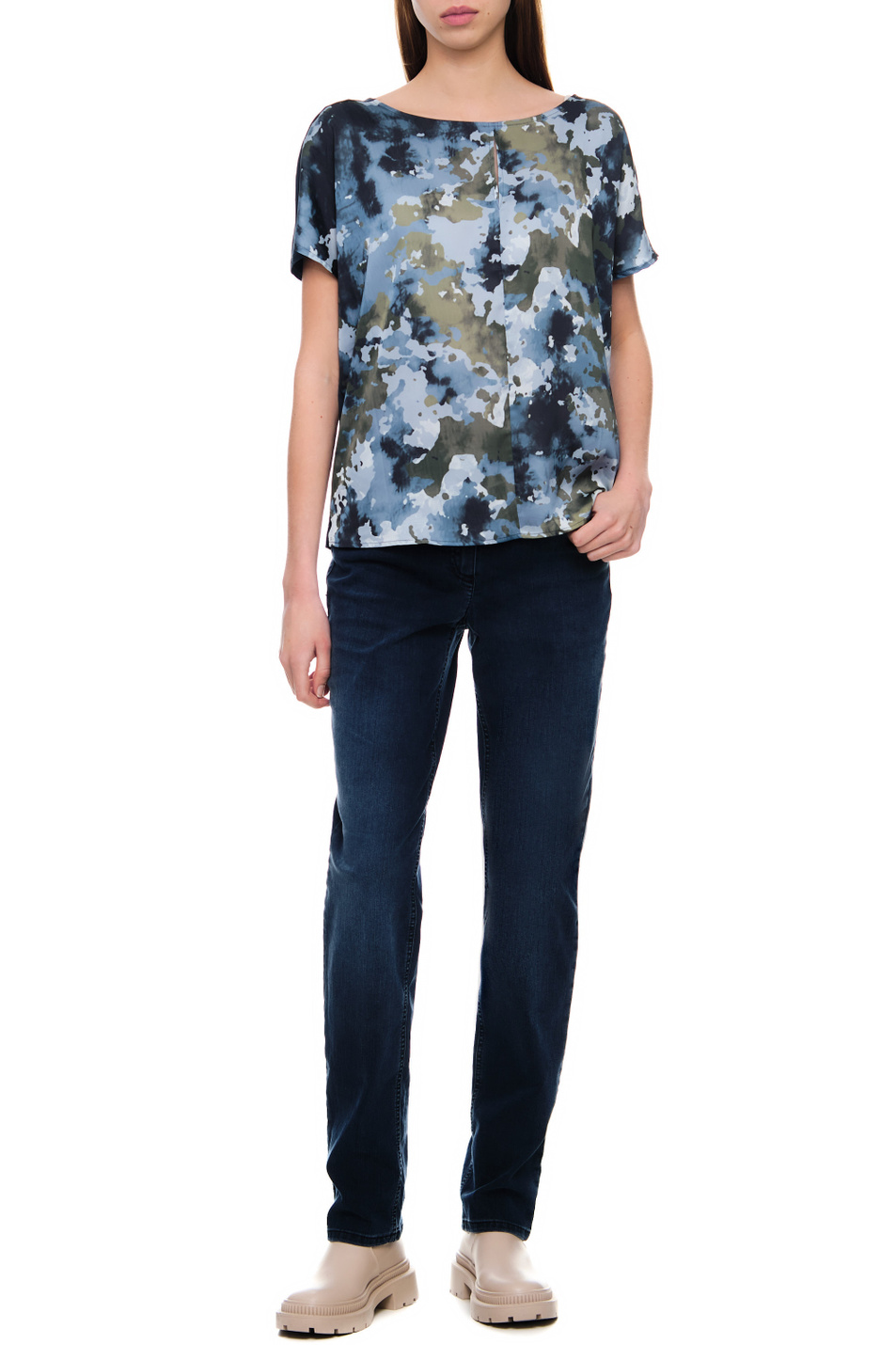 Женский Gerry Weber Блузка из эластичной вискозы с вырезом на груди (цвет ), артикул 770020-44002 | Фото 3