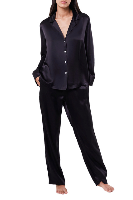 Пижамные брюки PEARLY из натурального шелка|Основной цвет:Черный|Артикул:6529637 | Фото 2