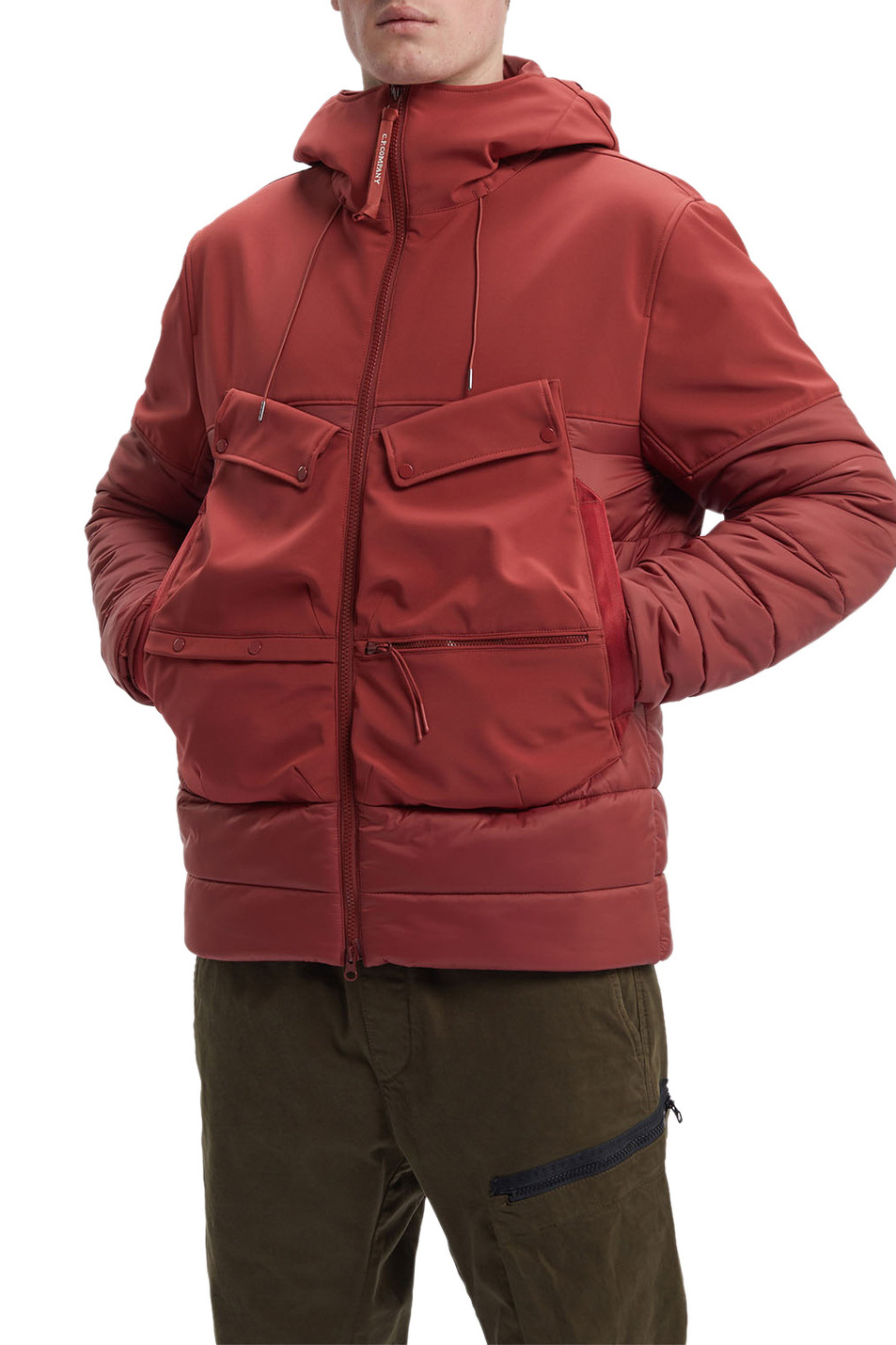 Мужской C.P. Company Куртка стеганая с фирменными линзами на капюшоне (цвет ), артикул 15CMOW014A006097M | Фото 4