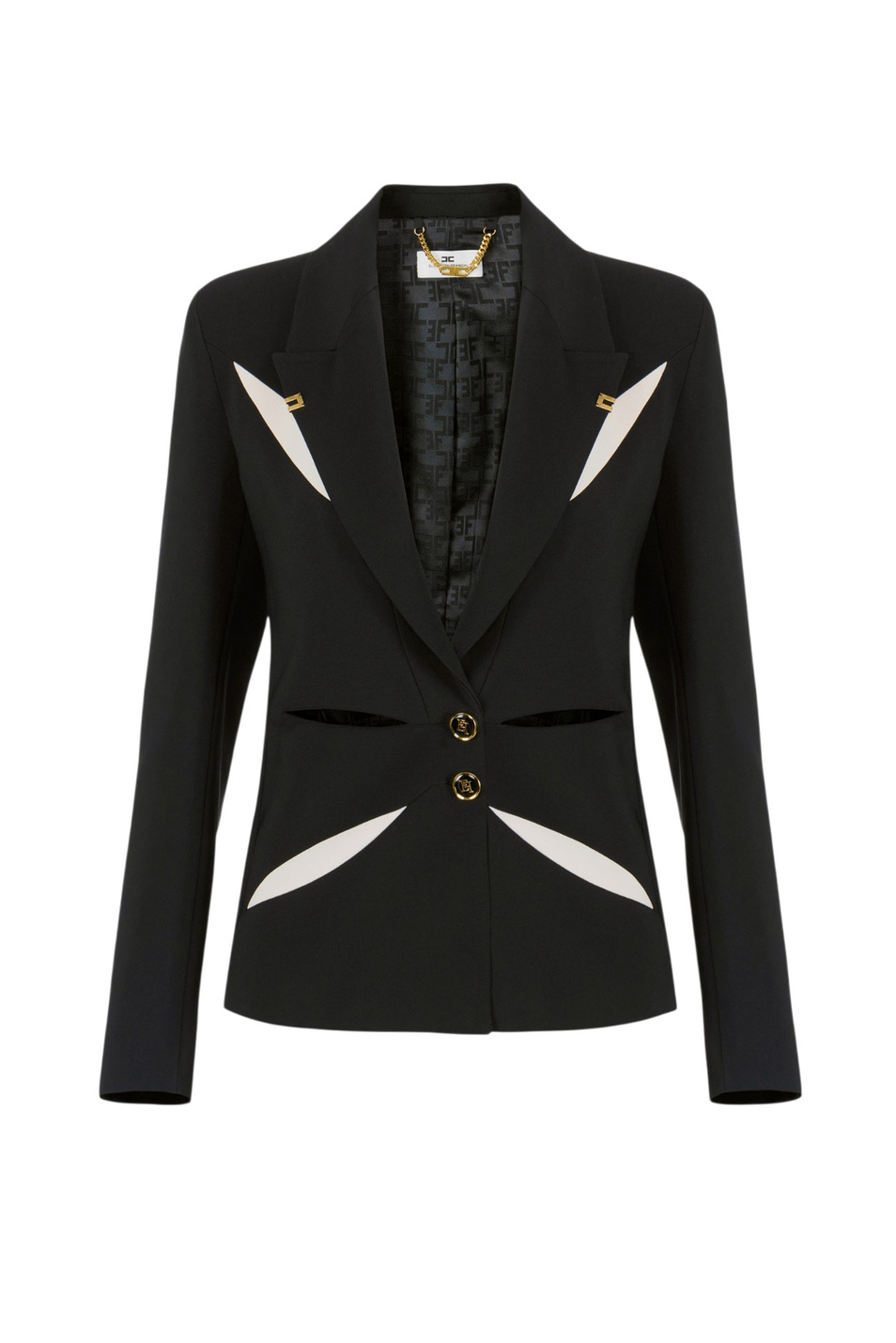 Женский Elisabetta Franchi Пиджак с двухцветными вырезами (цвет ), артикул GI19861E2 | Фото 1