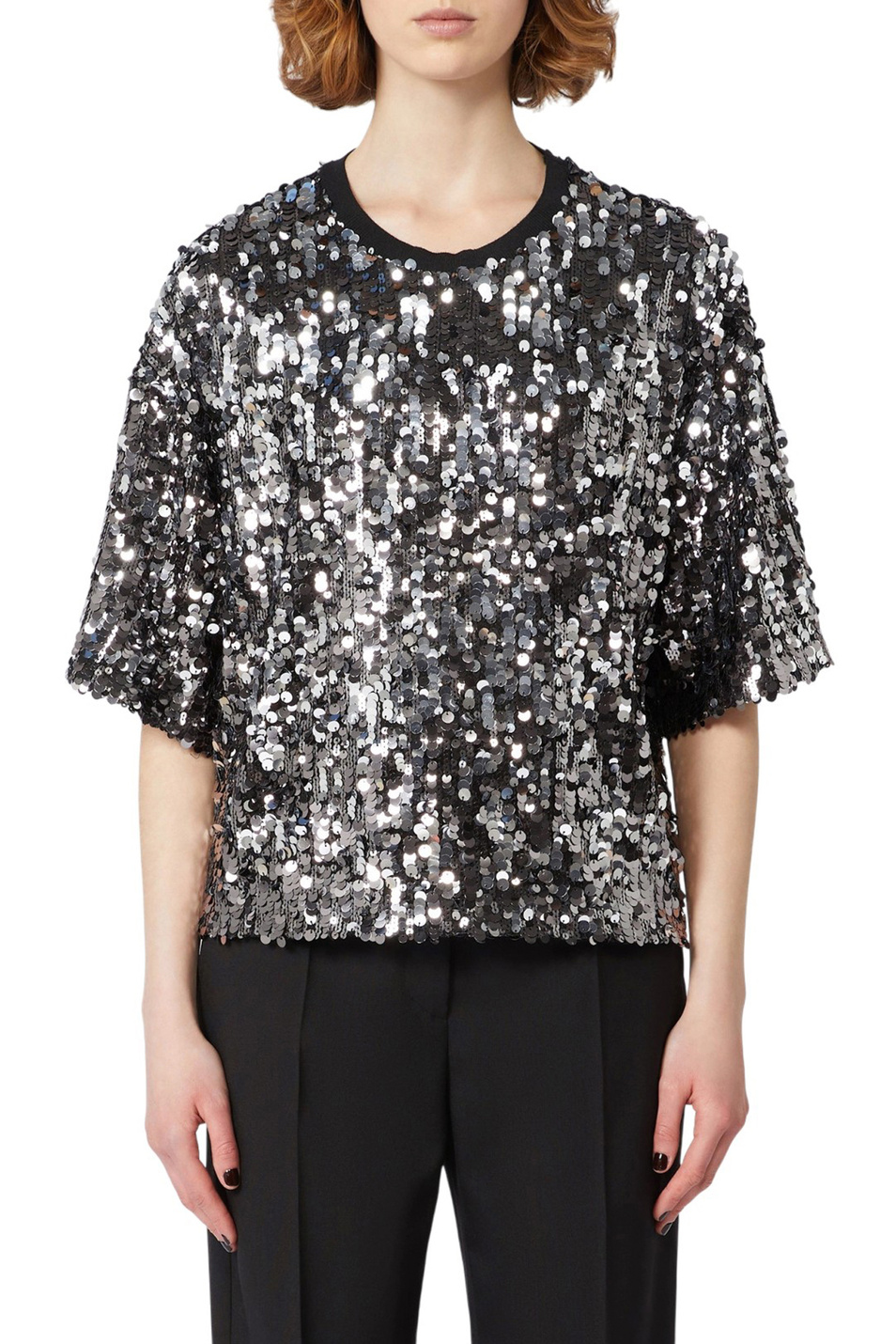 Женский Weekend Max Mara Джемпер CACAO1234 с пайетками (цвет ), артикул 2525946013 | Фото 3