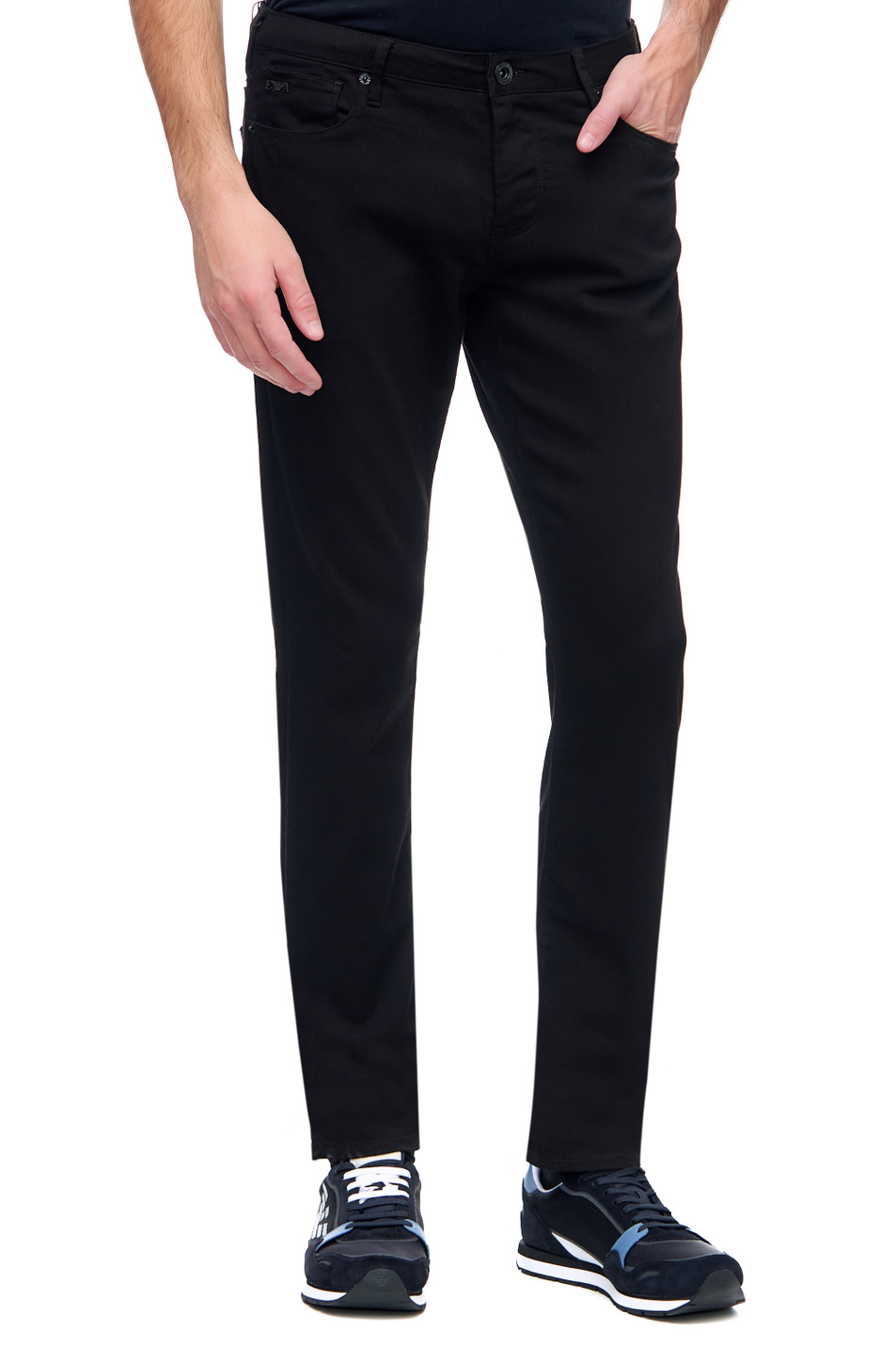 Emporio Armani Зауженные брюки из смесового хлопка (цвет ), артикул 6K1J06-1DHDZ | Фото 1