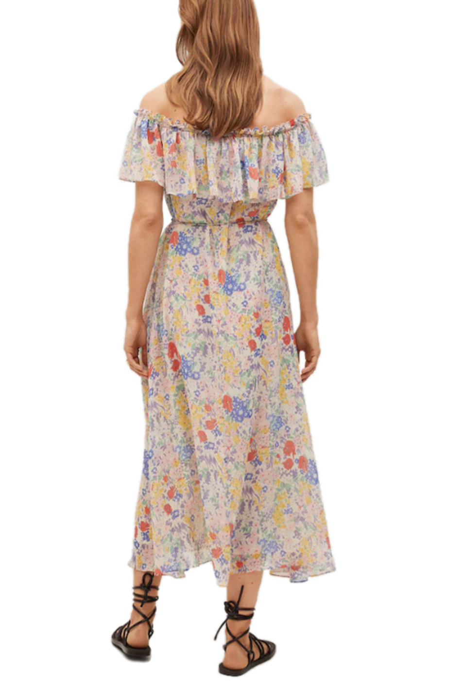 Женский Mango Платье LOTO с воланами и цветочным принтом (цвет ), артикул 87007155 | Фото 3