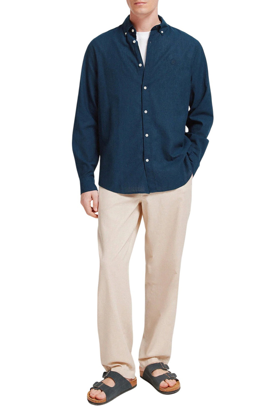 Мужской Springfield Рубашка из хлопка и льна (цвет ), артикул 0993387 | Фото 2