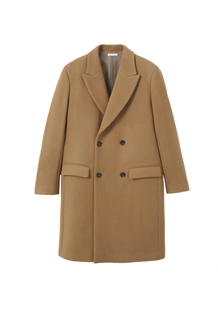 Двубортное пальто LAMA из смесовой шерсти|Основной цвет:Коричневый|Артикул:17005534 | Фото 1