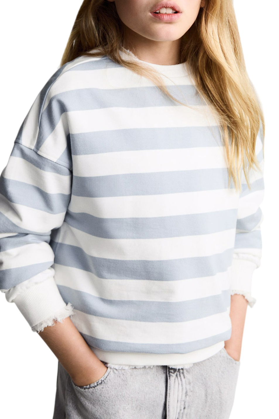 Девочкам Mango Kids Свитшот TRENDY в полоску (цвет ), артикул 87093642 | Фото 4