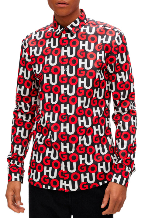 HUGO Рубашка из хлопкового поплина с двухцветным лого ( цвет), артикул 50478547 | Фото 3