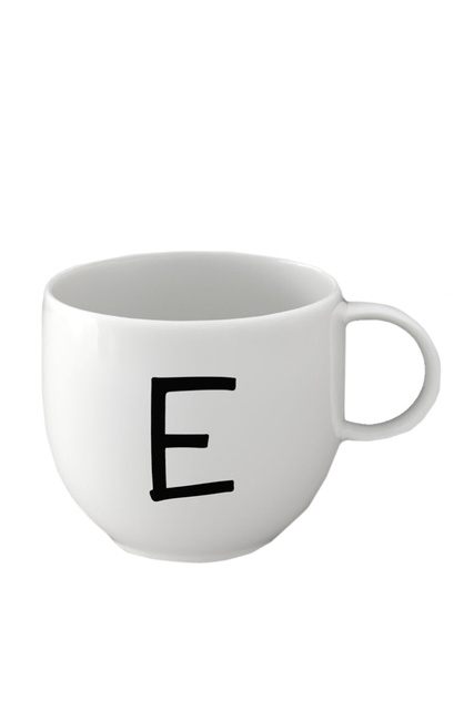Фарфоровая кружка "E"|Основной цвет:Белый|Артикул:10-1620-6104 | Фото 1