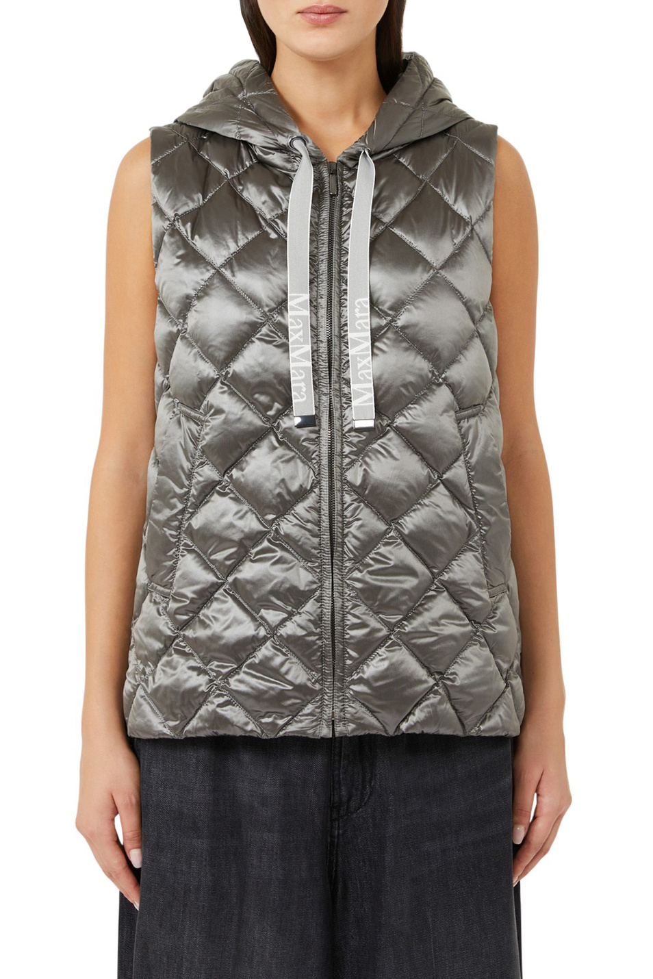Жилет SPACEGI с капюшоном|Основной цвет:Серый Женский Max Mara Жилет SPACEGI с капюшоном (цвет ), артикул 2529296015 | Фото 3