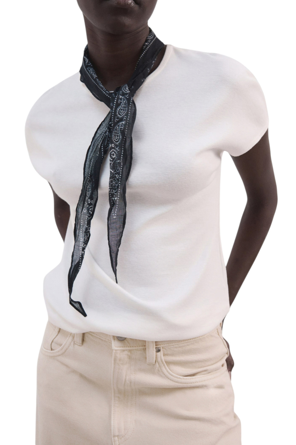 Женский Mango Футболка ZANI однотонная (цвет ), артикул 27007805 | Фото 3