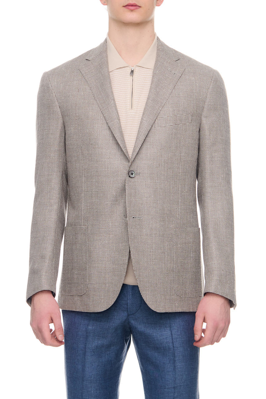 Пиджак с принтом|Основной цвет:Серый|Артикул:91XY76-3116230 | Фото 1