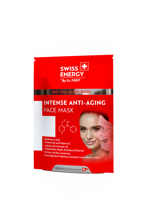 Не имеет пола Swiss Energy Маска антивозрастная, биоцеллюлозная для лица Anti-Aging Face Mask, 20 мл (цвет ), артикул 7640341157433 | Фото 1
