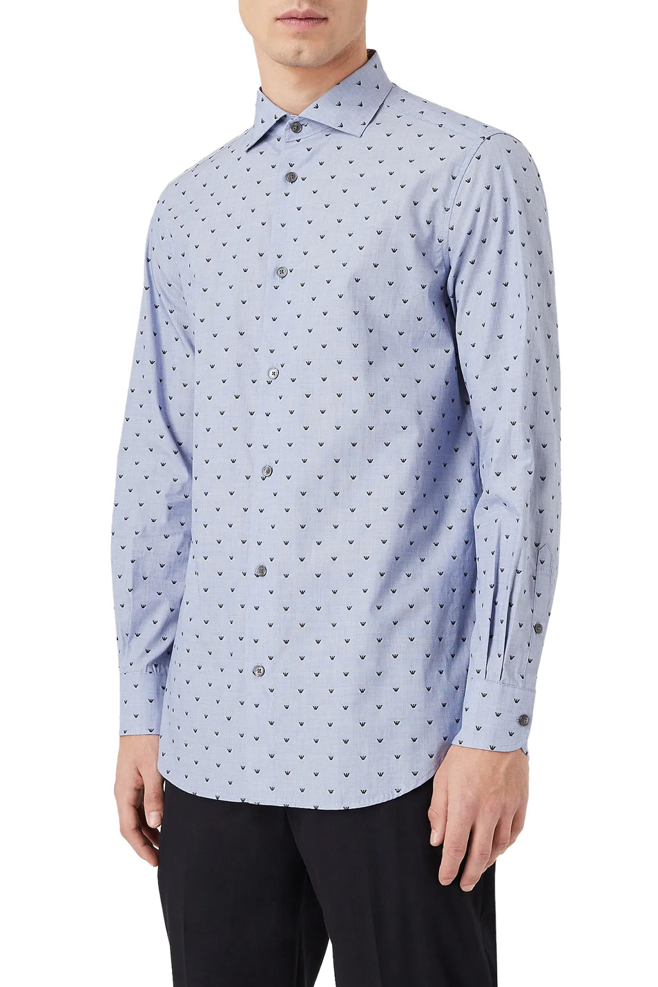 Мужской Emporio Armani Рубашка из натурального хлопка с логотипом (цвет ), артикул 3L1C86-1NBSZ | Фото 3