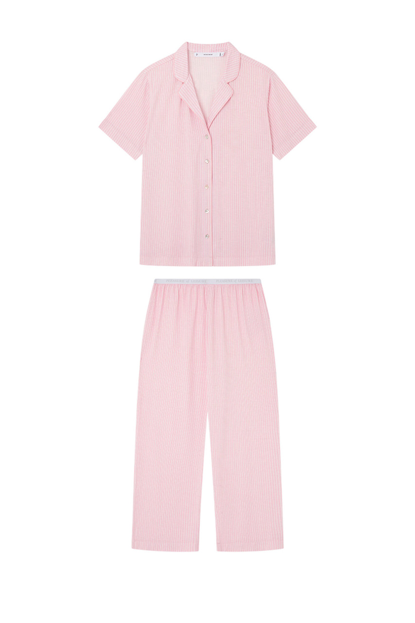 Пижама из эластичной вискозы|Основной цвет:Розовый|Артикул:4757950 | Фото 1