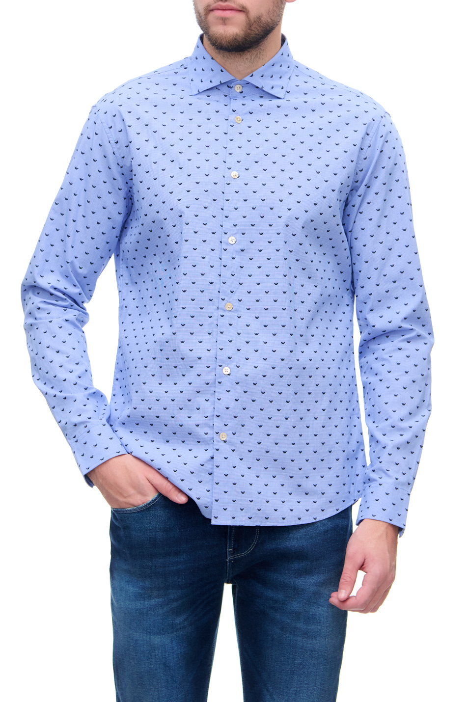 Мужской Emporio Armani Рубашка из натурального хлопка (цвет ), артикул 6K1CD4-1NZRZ | Фото 1