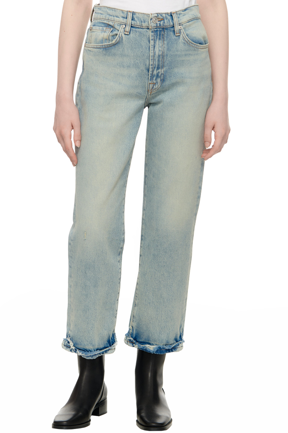 Женский 7 for all Mankind Джинсы LOGAN STOVEPIPE из эластичного хлопка (цвет ), артикул JSSLC650FR | Фото 1