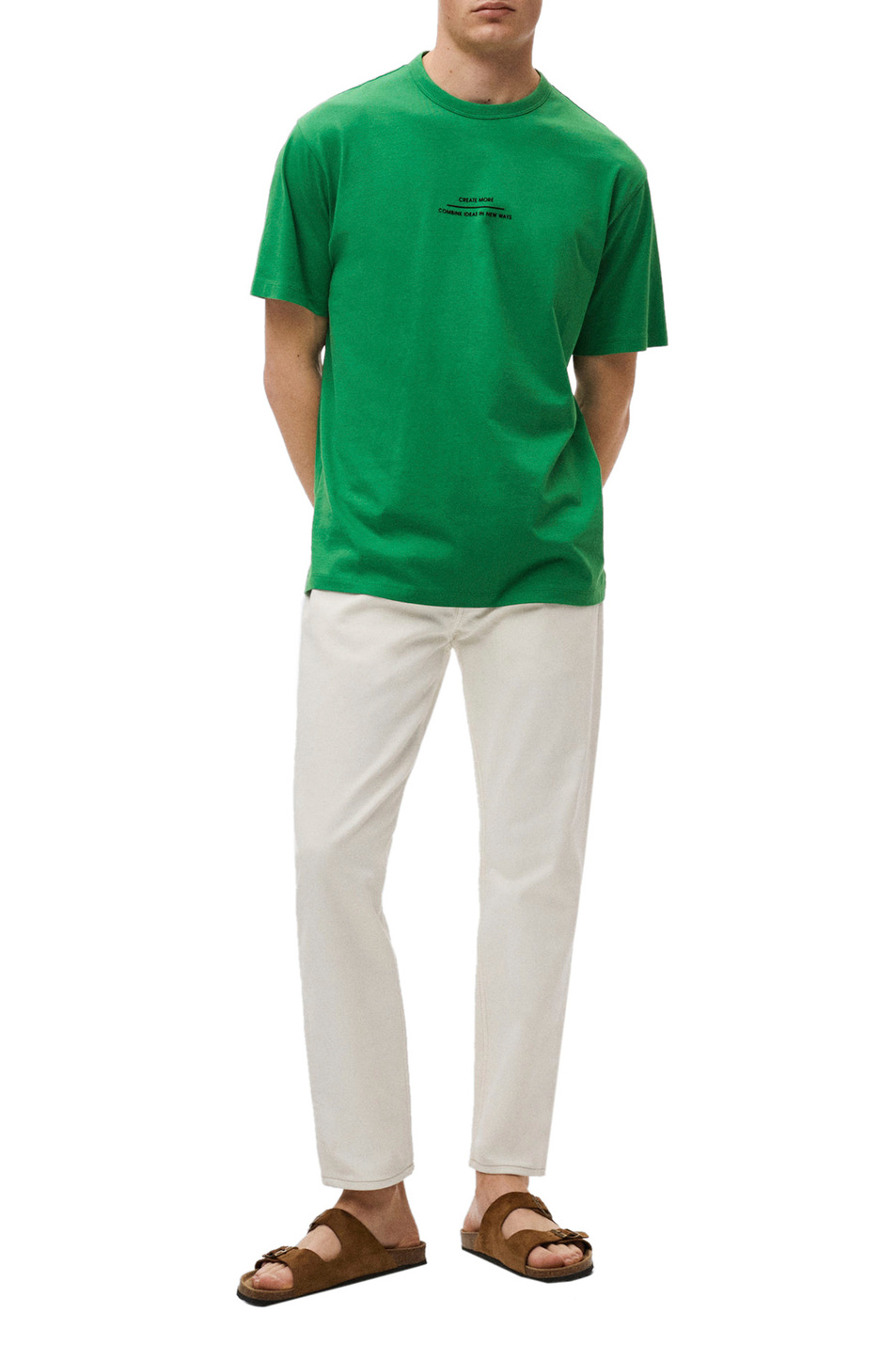 Футболка SETO|Основной цвет:Зеленый Мужской Mango Man Футболка SETO (цвет ), артикул 37000910 | Фото 2