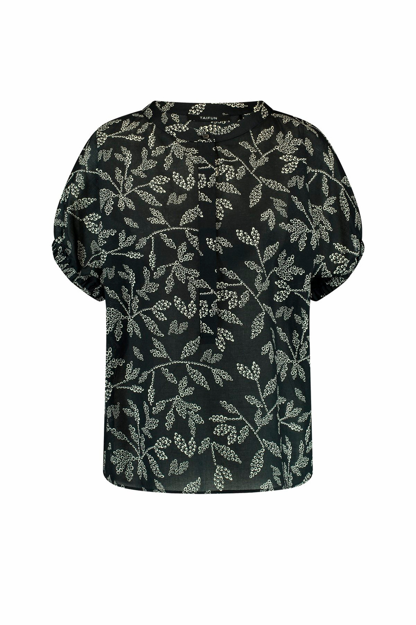 Блузка с цветочным принтом|Основной цвет:Черный|Артикул:560382-11111 | Фото 1