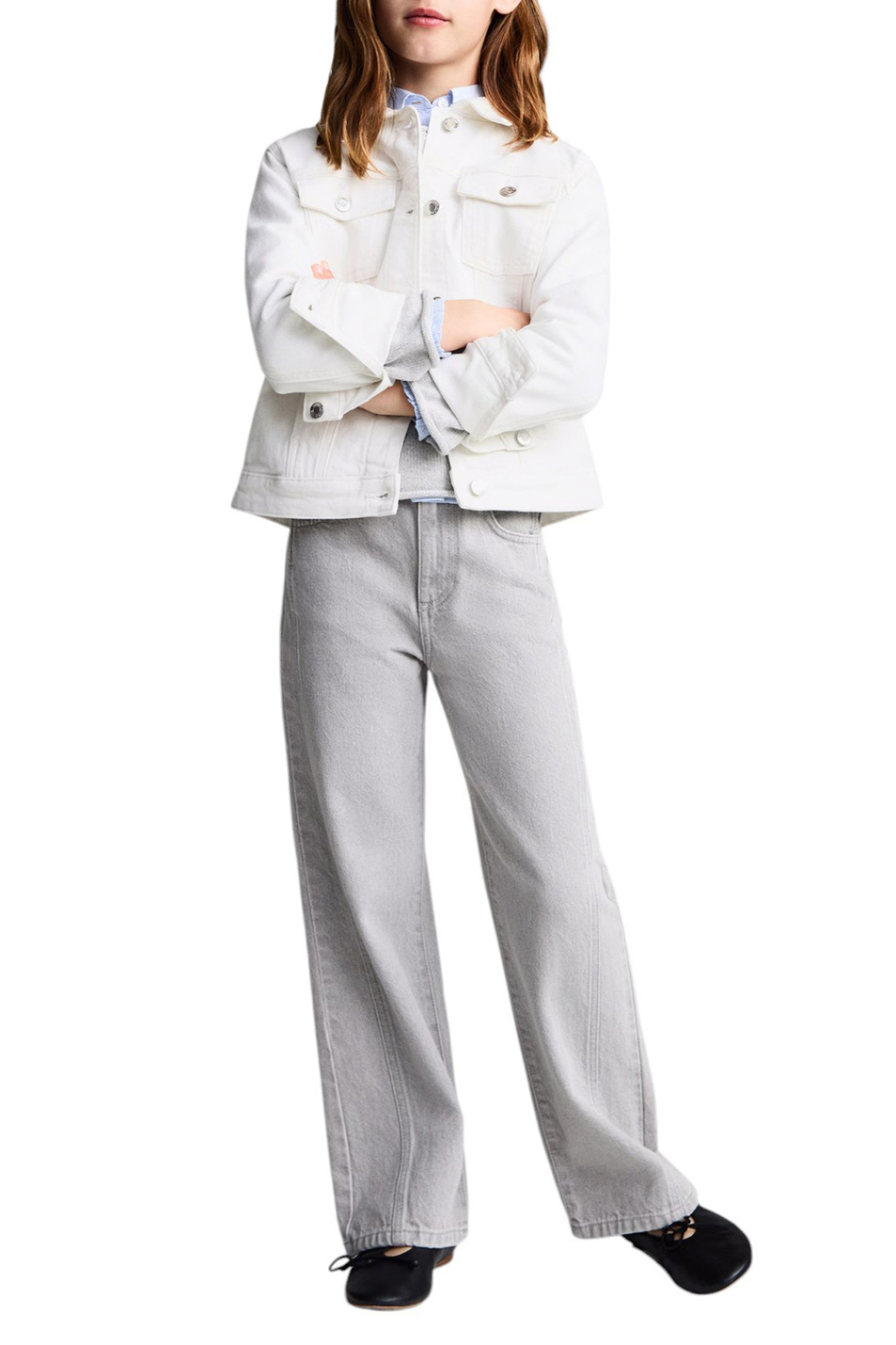 Девочкам Mango Kids Куртка ALLEGRA8 джинсовая (цвет ), артикул 87074386 | Фото 2