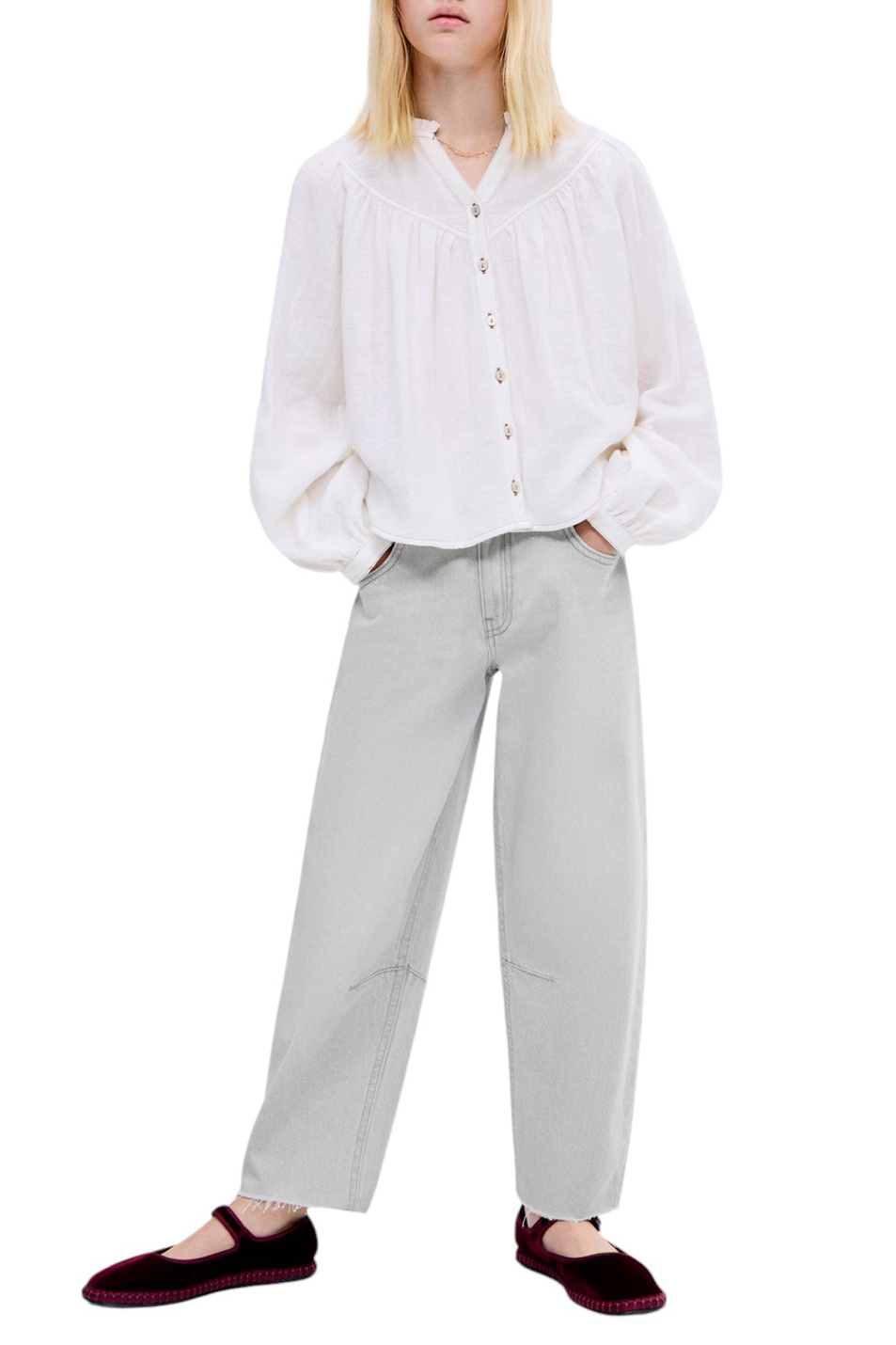 Девочкам Mango Kids Джинсы BALLOON из хлопка (цвет ), артикул 17054407 | Фото 3