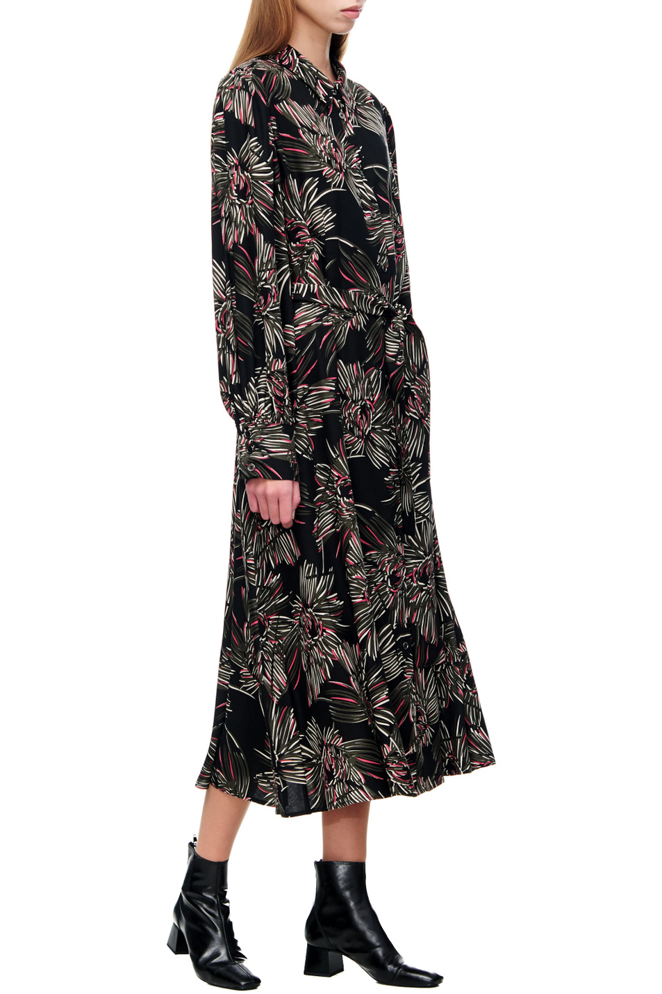 Persona Расклешенное платье-рубашка DEFINITO из вискозной ткани с набивным рисунком (цвет ), артикул 1224042 | Фото 4