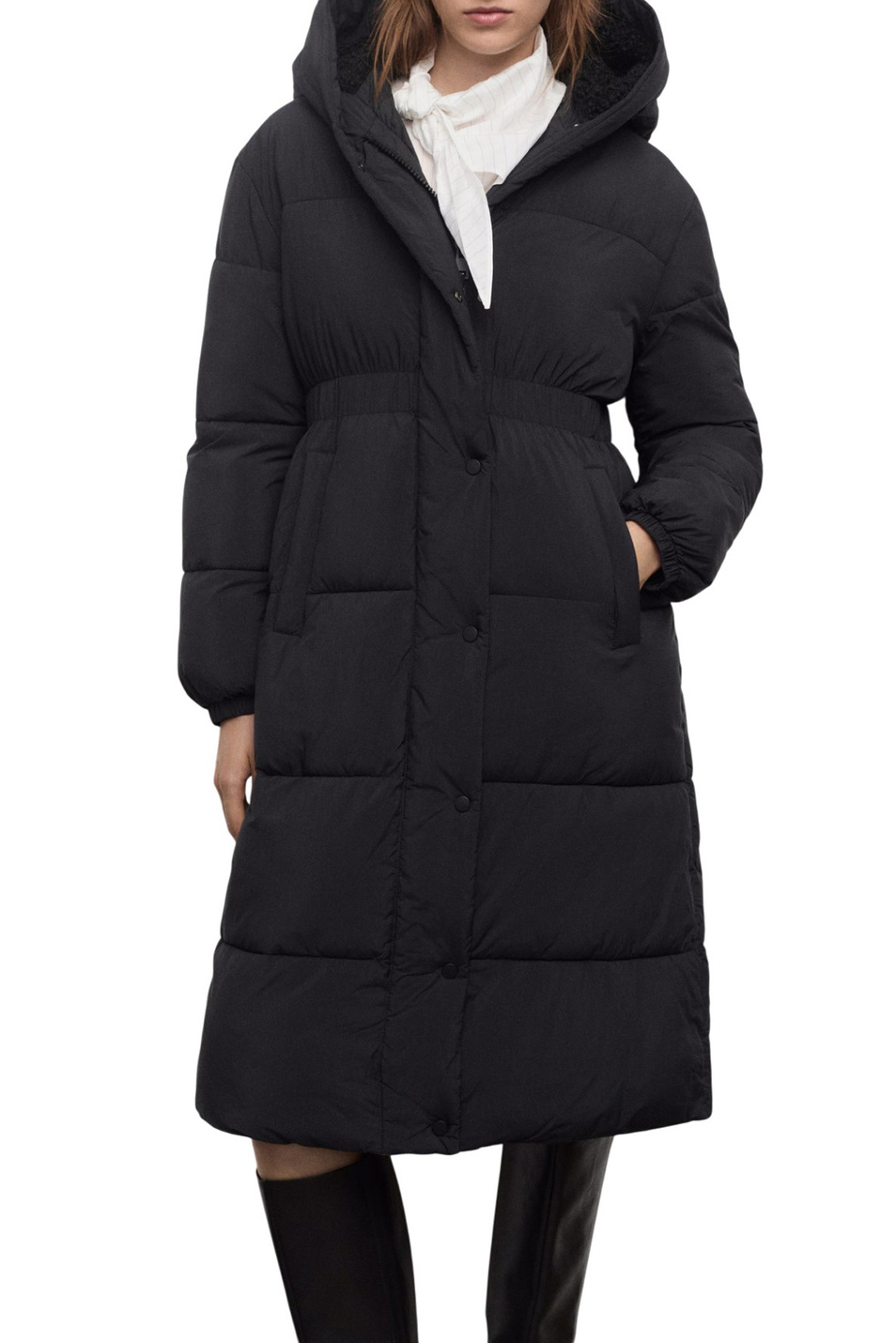 Пальто SHEARLIN стеганое|Основной цвет:Черный Женский Mango Пальто SHEARLIN стеганое (цвет ), артикул 17017766 | Фото 2