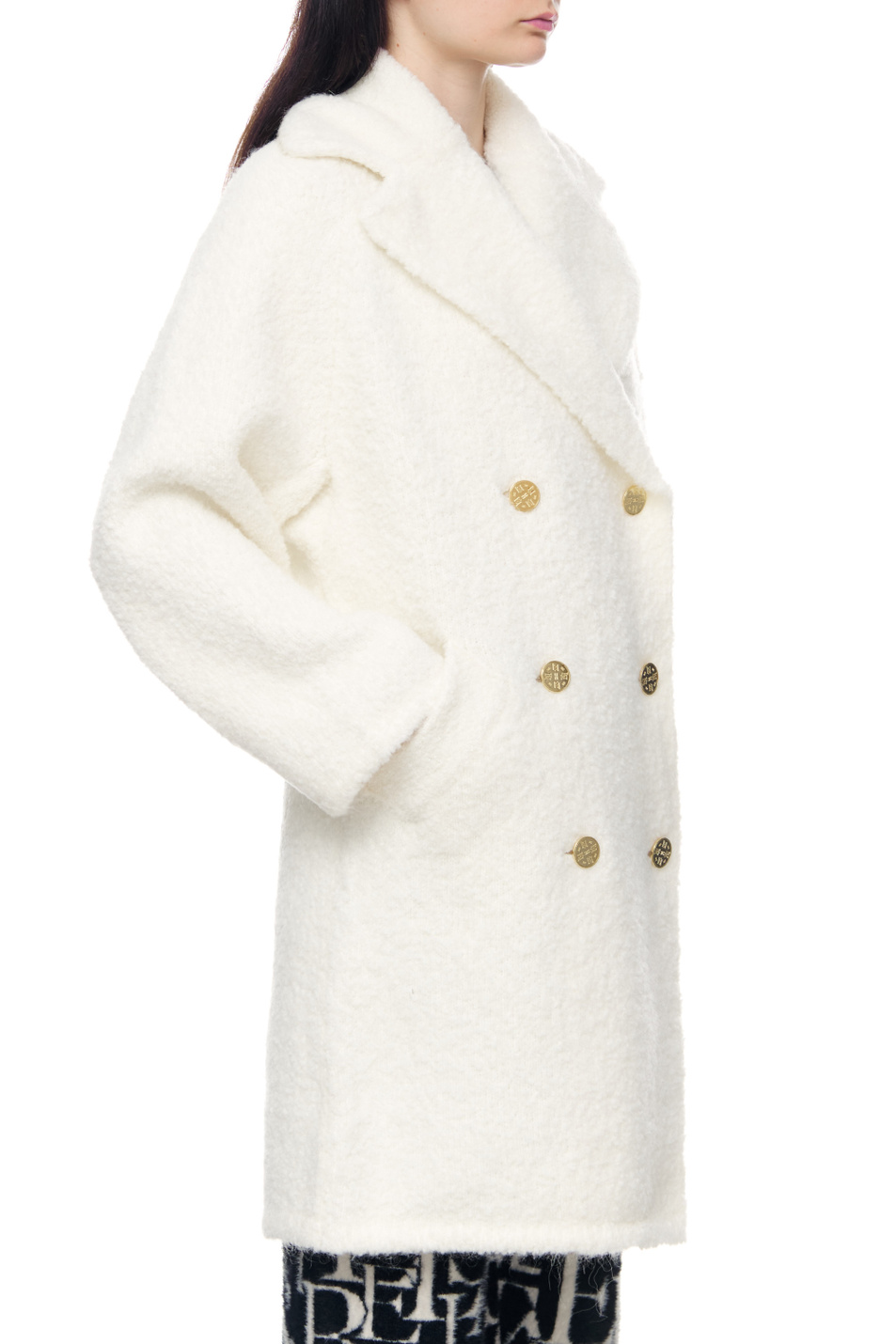 Женский Elisabetta Franchi Двубортное пальто из букле (цвет ), артикул CK03T26E2 | Фото 6