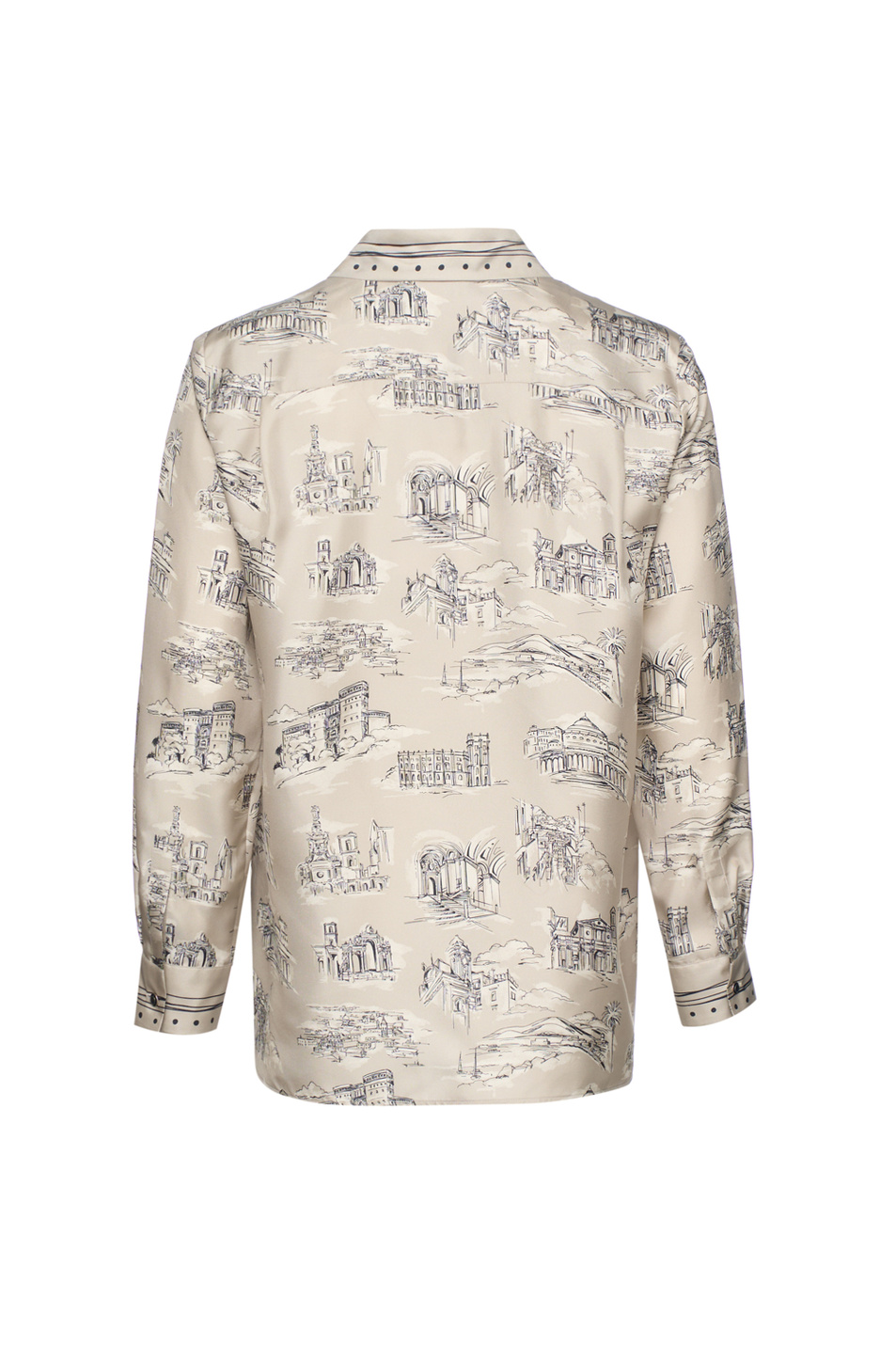 Блузка MXMFADO из шелка с принтом|Основной цвет:Бежевый Женский Max Mara Блузка MXMFADO из шелка с принтом (цвет ), артикул 2611111161 | Фото 2