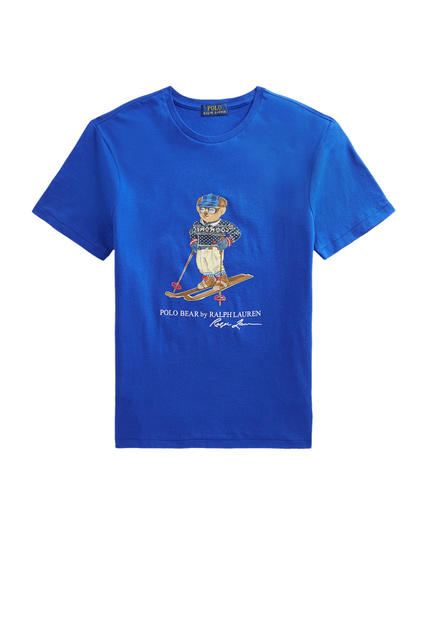 Футболка Slim Fit Ski Polo Bear|Основной цвет:Голубой|Артикул:710853310005 | Фото 1