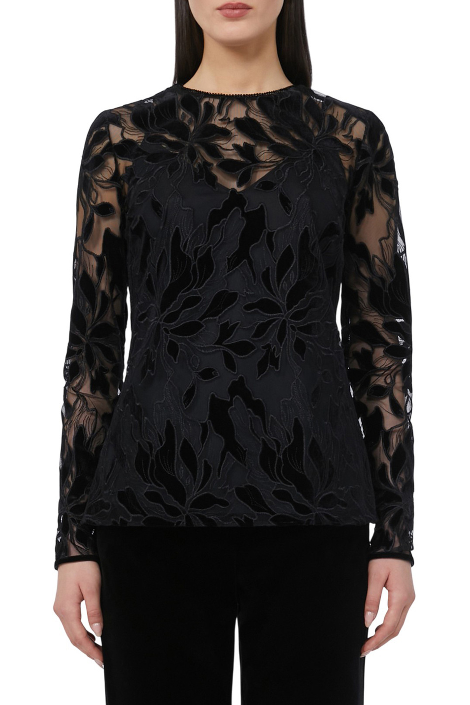 Женский Max Mara Блузка PLINIO с вышивкой и стразами (цвет ), артикул 2526266014 | Фото 3