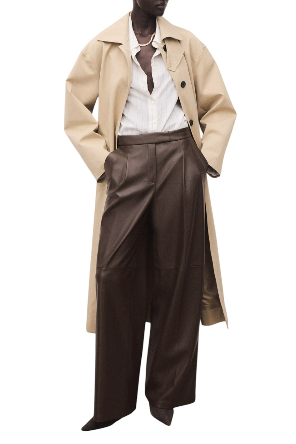 Женский Mango Брюки RIGA из искусственной кожи (цвет ), артикул 17085976 | Фото 2