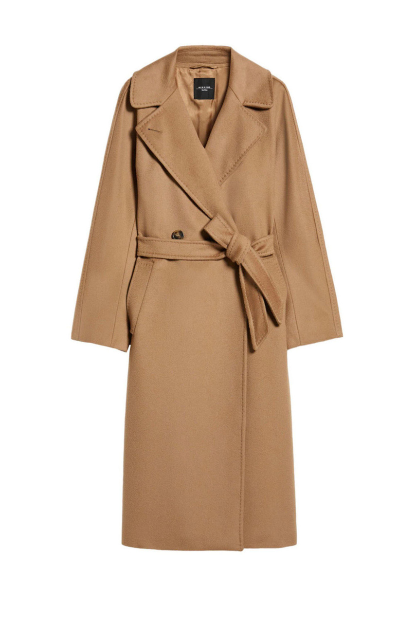 Пальто RESINA из натуральной шерсти|Основной цвет:Коричневый|Артикул:2350161133 | Фото 1