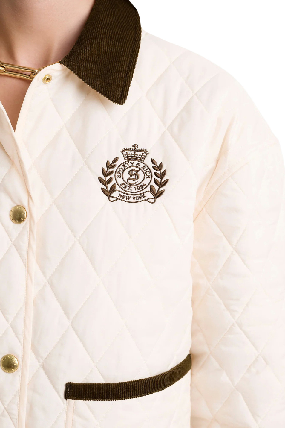 Женский Sporty & Rich Куртка H&W Crest Nylon с отложным воротником (цвет ), артикул OW027620241CR01 | Фото 5
