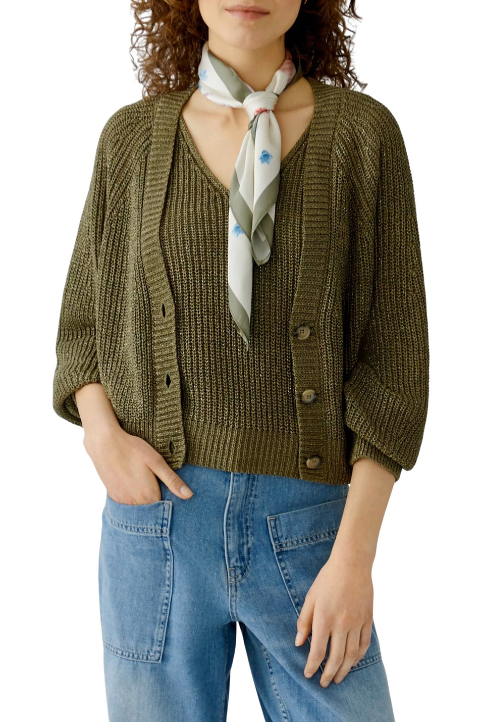 Женский OUI Платок с цветочным принтом (цвет ), артикул 96804 | Фото 2