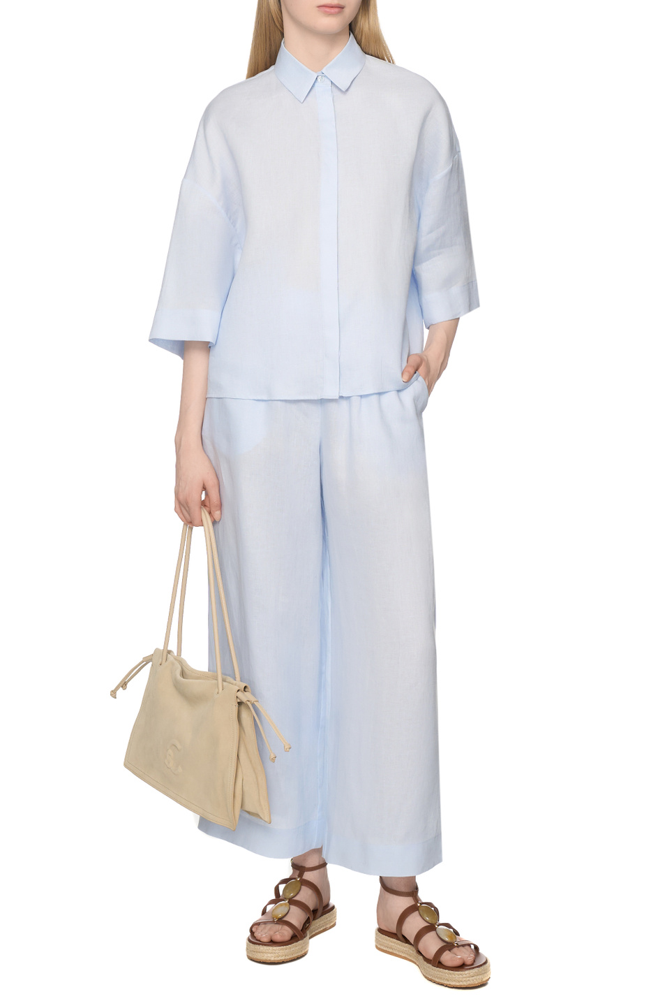 Женский Max Mara Брюки из льна (цвет ), артикул 2616131028 | Фото 3