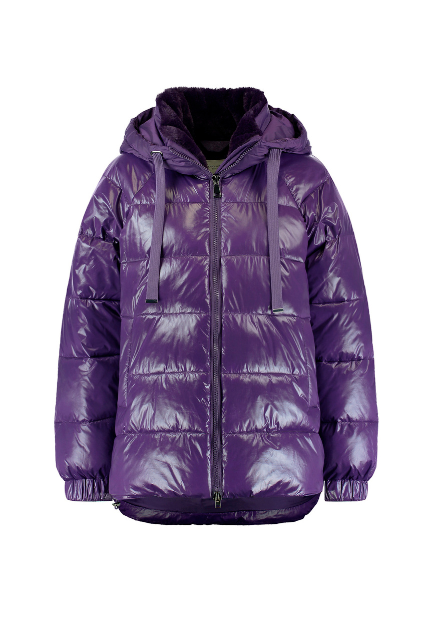 Куртка стеганая с капюшоном на кулиске|Основной цвет:Фиолетовый|Артикул:250204-31166 | Фото 1