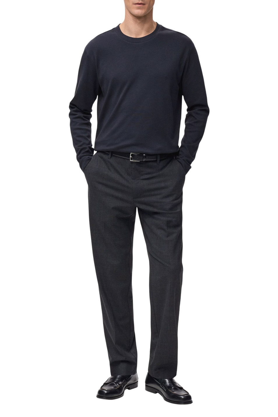 Мужской Mango Man Лонгслив GARETH из хлопка (цвет ), артикул 27061254 | Фото 2