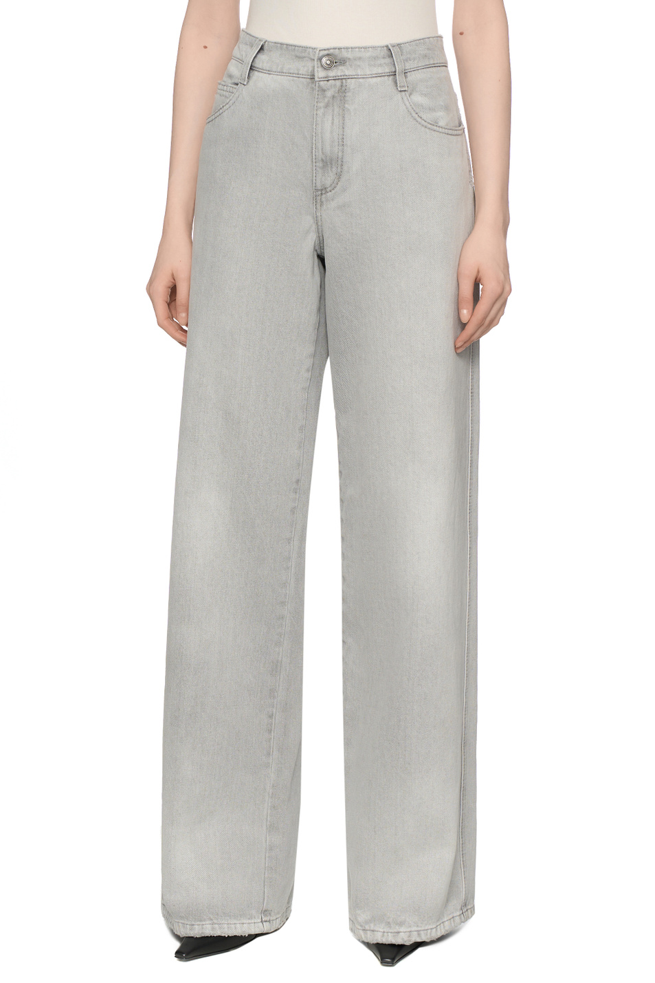 Женский ERMANNO SCERVINO Джинсы с вышивкой (цвет ), артикул D477P367IGFV | Фото 4