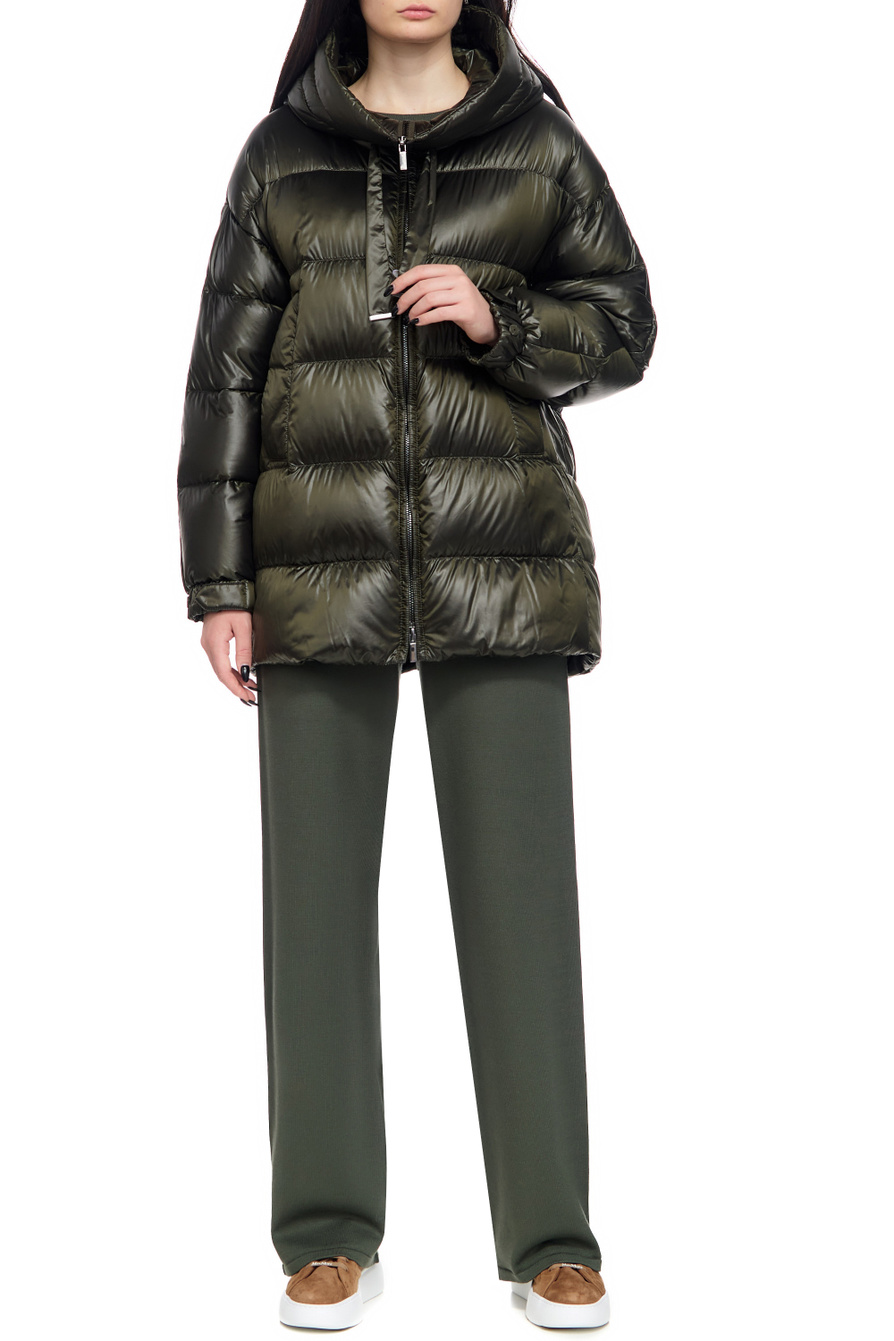 Max Mara ❤ женская куртка стеганая spacesse с капюшоном хаки цвет