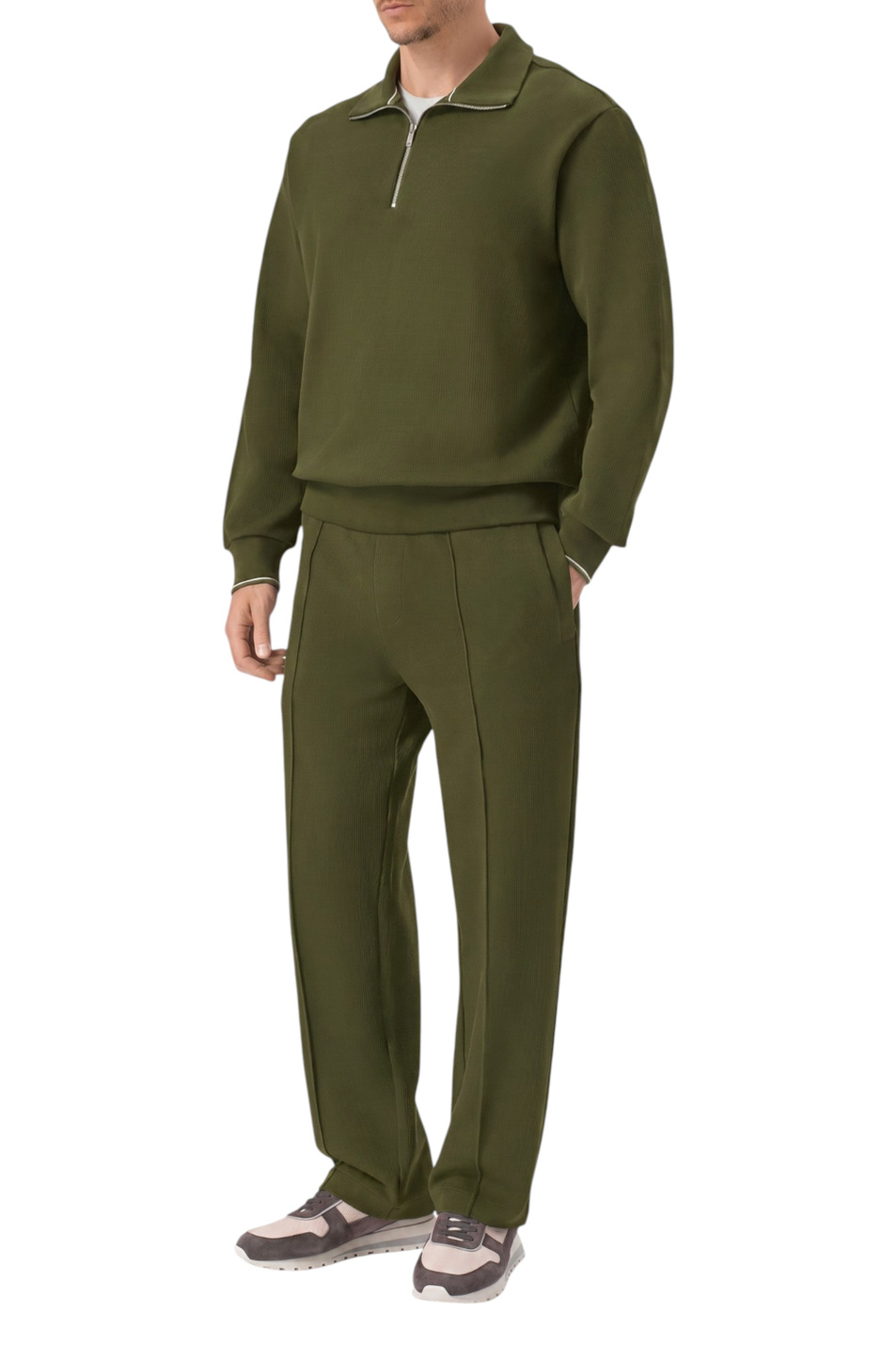 Брюки из натурального хлопка|Основной цвет:Зеленый Мужской BOSS Брюки из натурального хлопка (цвет ), артикул 50565024 | Фото 3