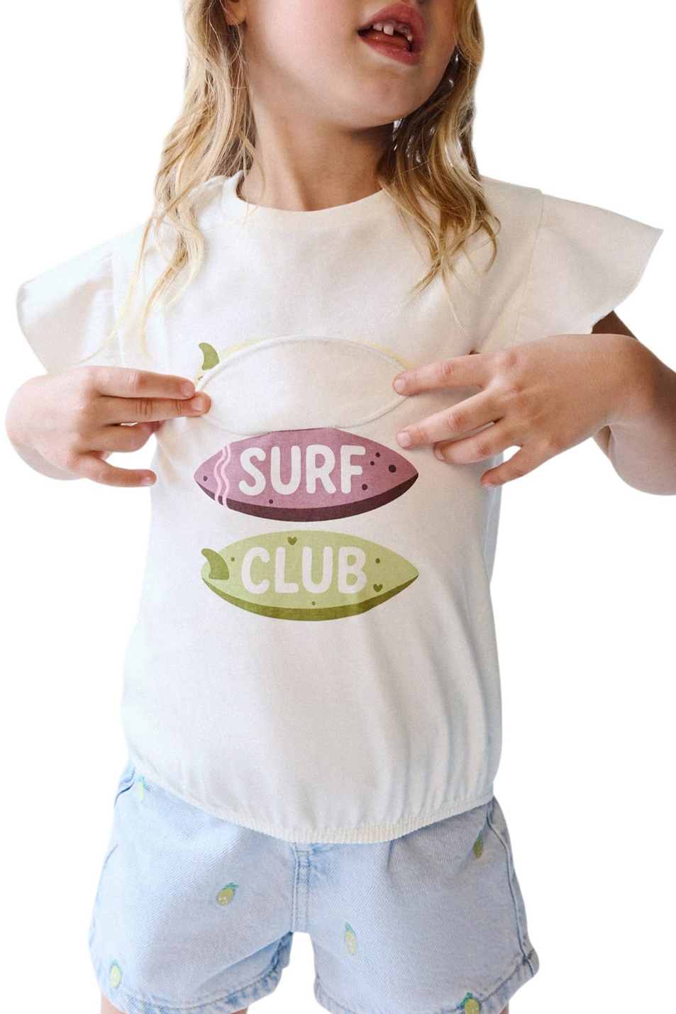 Девочкам Mango Kids Футболка SURFY из хлопка (цвет ), артикул 27007939 | Фото 3