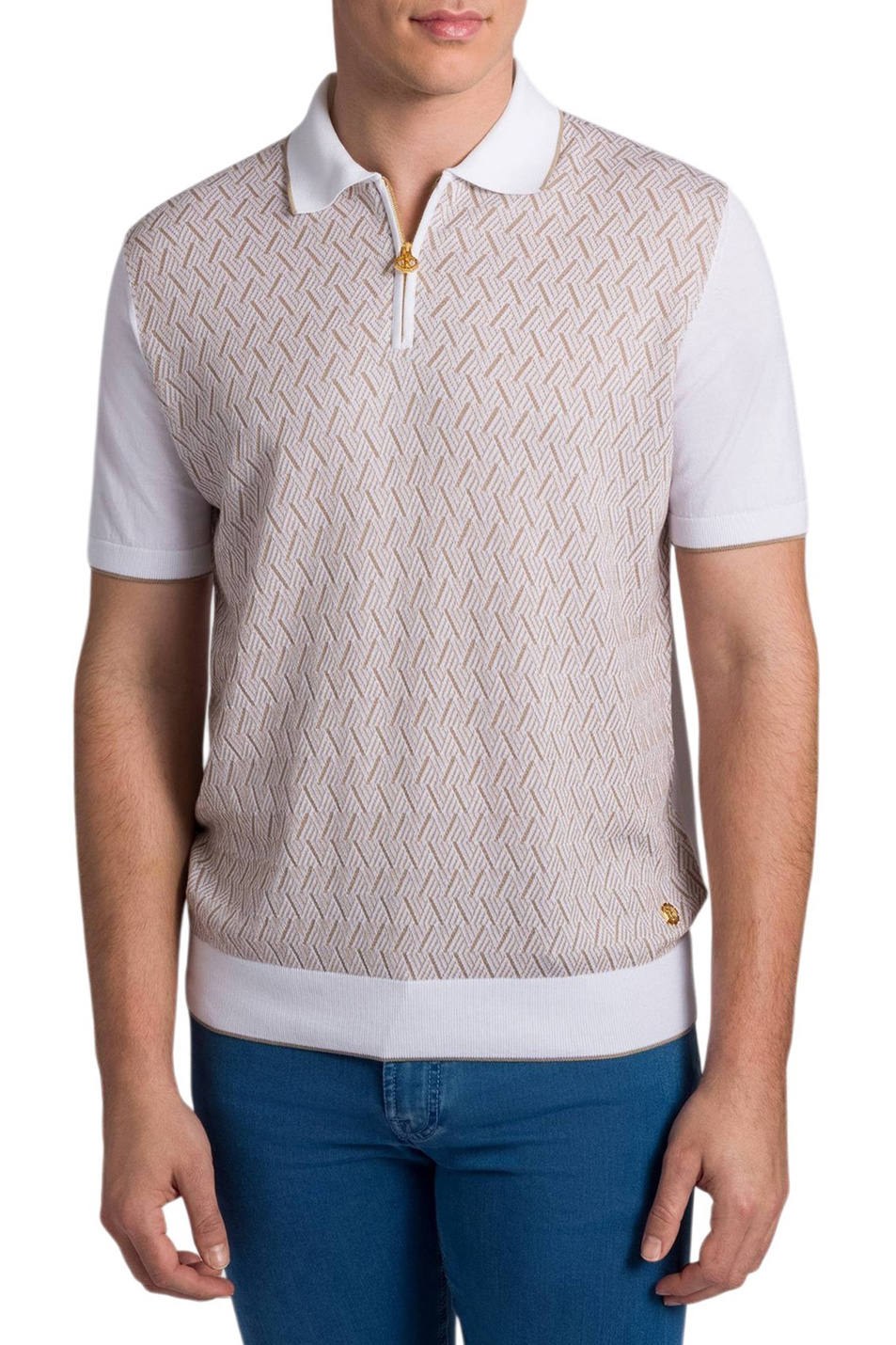 Мужской Stefano Ricci Поло из хлопка и шелка (цвет ), артикул K212040P31-F26196 | Фото 3