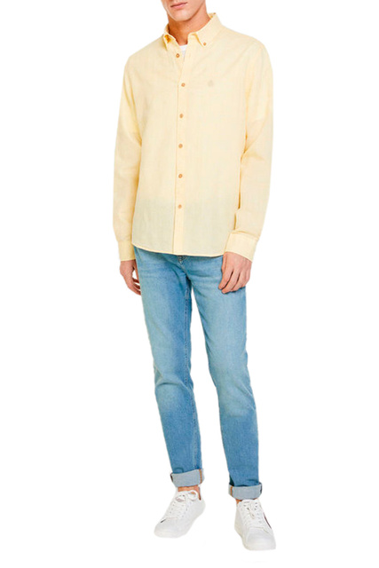 Однотонная рубашка|Основной цвет:Желтый|Артикул:0993371 | Фото 2
