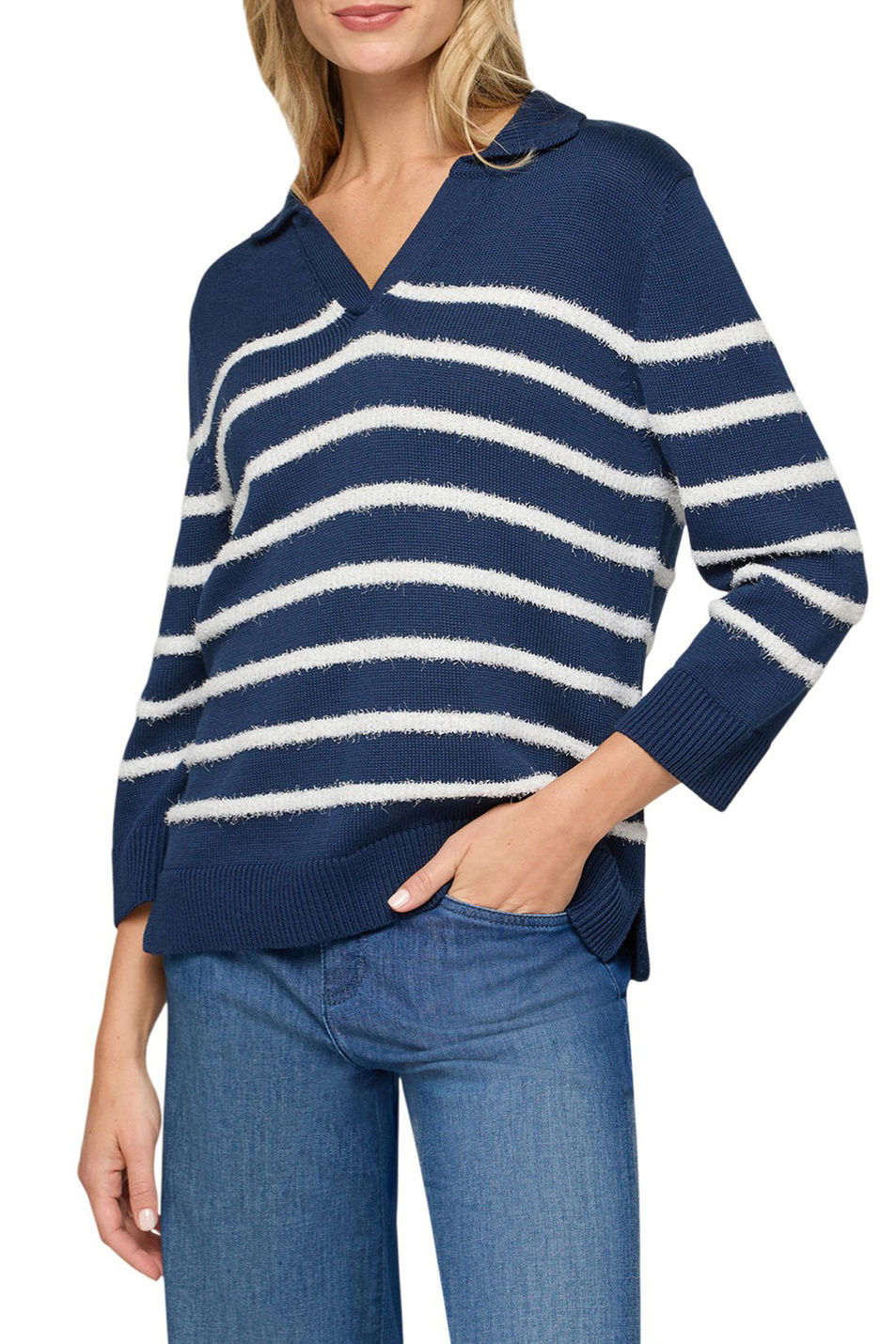 Женский Rabe Пуловер в полоску (цвет ), артикул 56-111652 | Фото 4