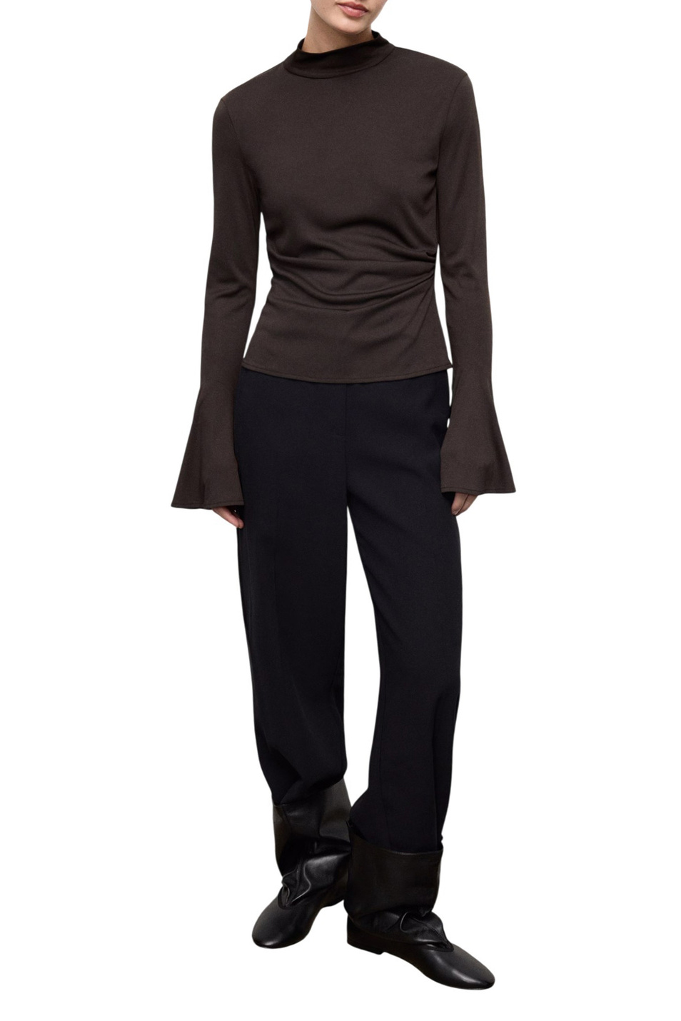 Джемпер VENUS с расклешенными рукавами|Основной цвет:Коричневый Женский Mango Джемпер VENUS с расклешенными рукавами (цвет ), артикул 17037911 | Фото 2