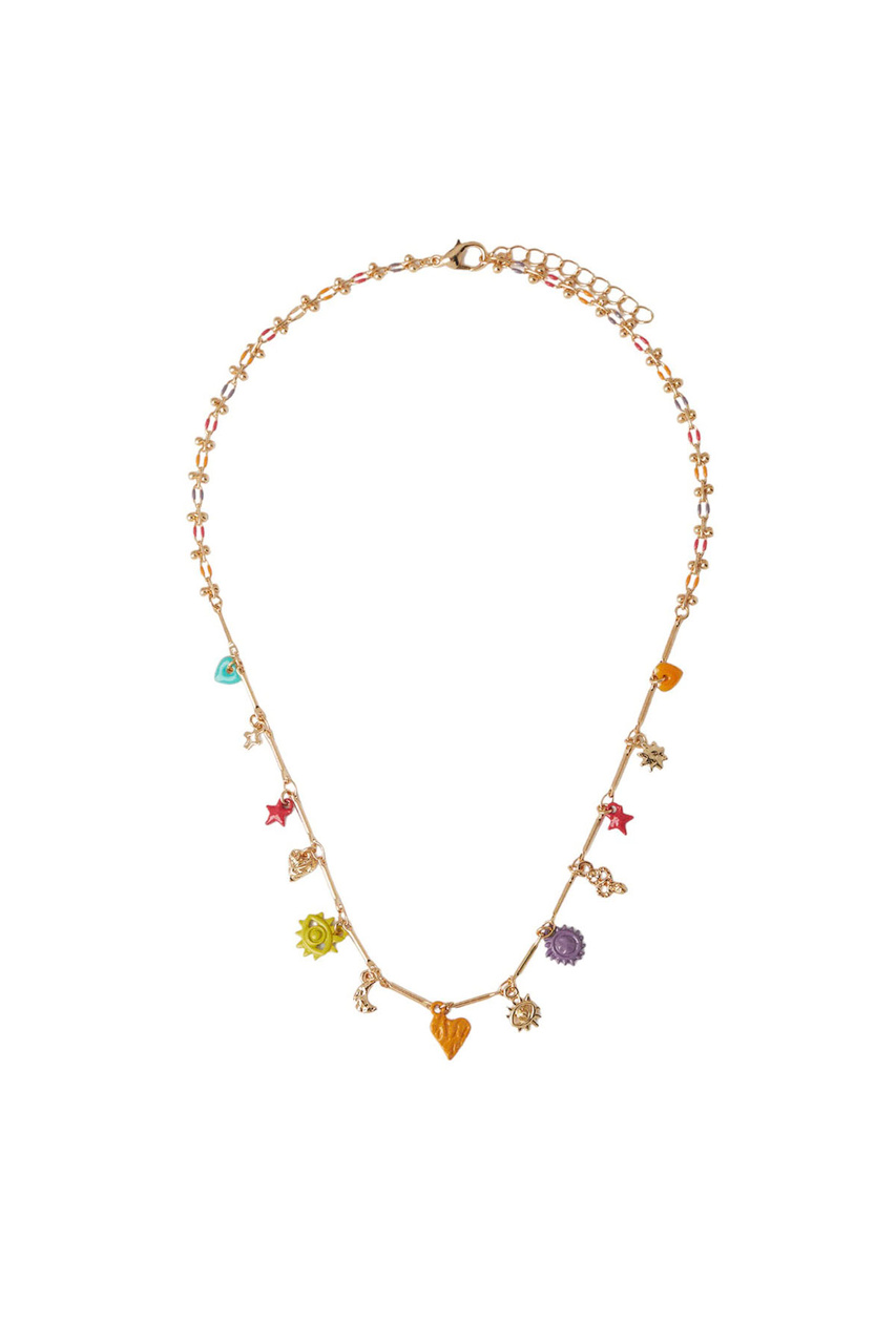 Ожерелье с разноцветными подвесками|Основной цвет:Разноцветный|Артикул:219376 | Фото 1